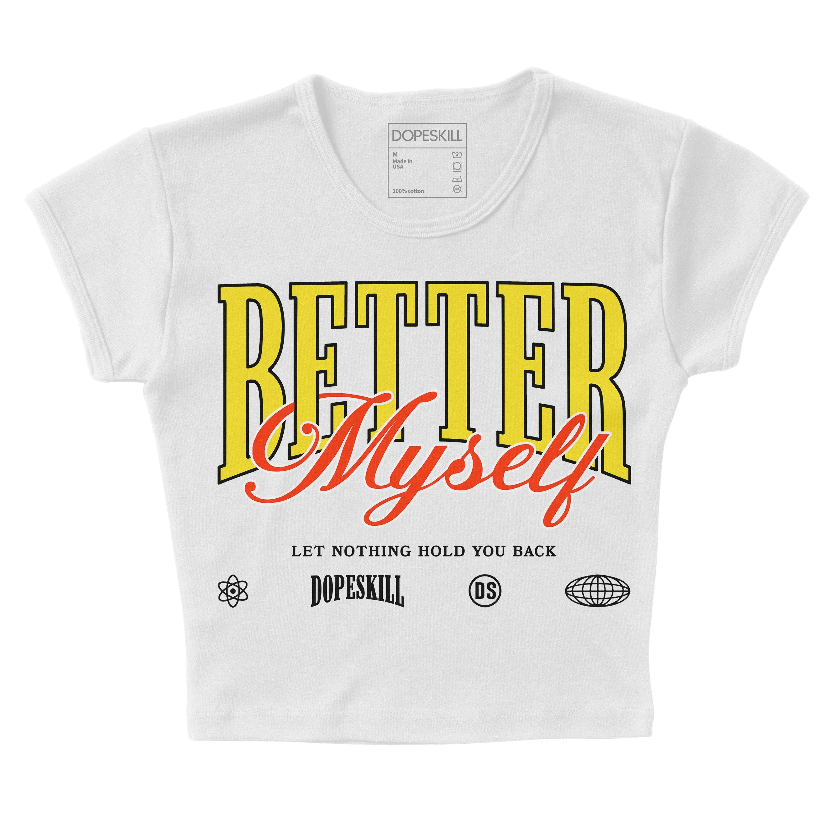 Vivid Sulfur 4s DopeSkill Women's Crop Top Better Myself Graphic sold by DopeSkill