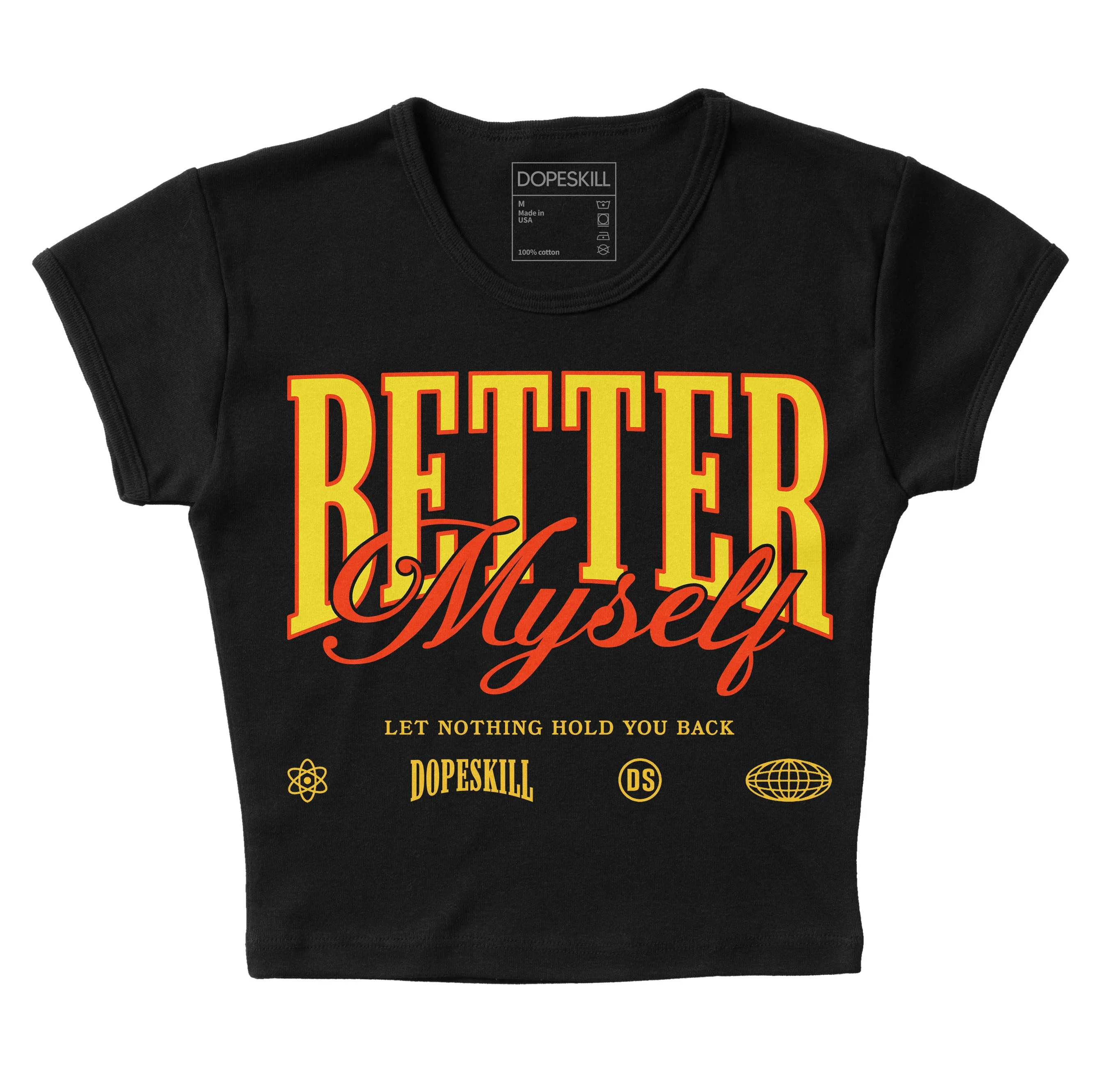 Vivid Sulfur 4s DopeSkill Women's Crop Top Better Myself Graphic sold by DopeSkill product image thumbnail 2