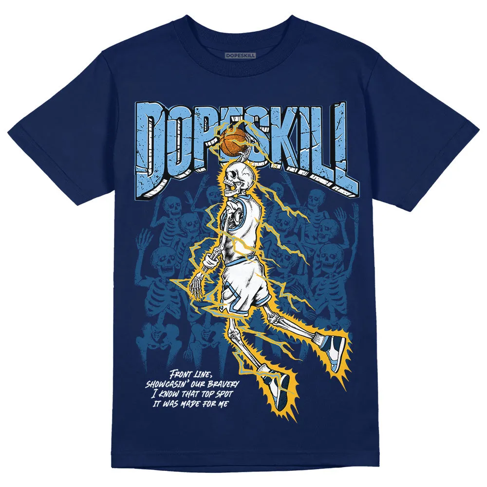 First In Flight 1s DopeSkill Navy T-shirt Thunder Dunk Graphic sold by DopeSkill