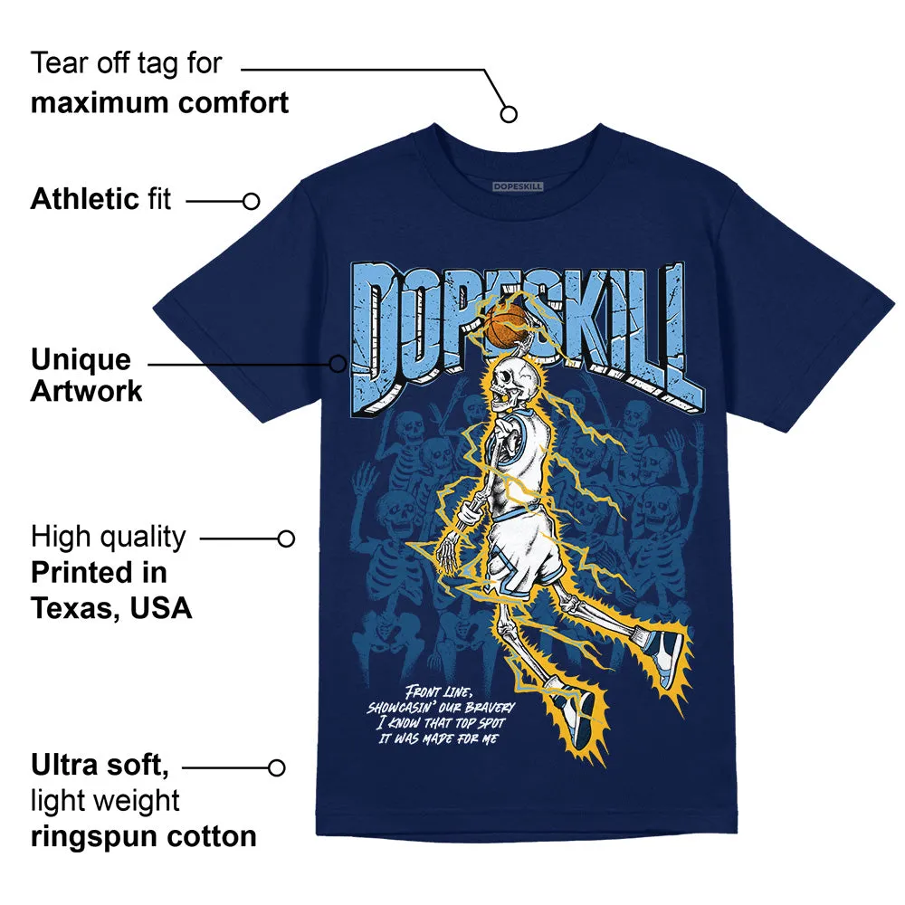 First In Flight 1s DopeSkill Navy T-shirt Thunder Dunk Graphic sold by DopeSkill product image thumbnail 2