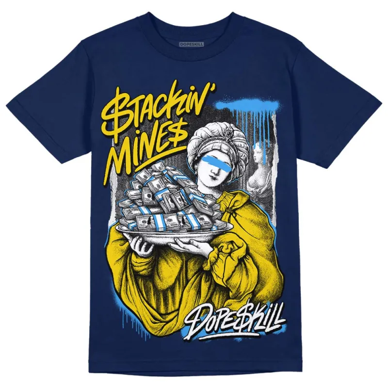 Midnight Navy 3s DopeSkill Navy T-shirt Stackin Mines Graphic sold by DopeSkill