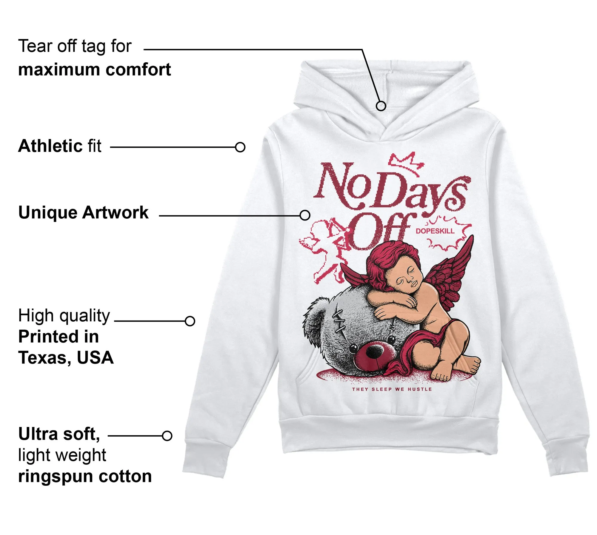 85 Metallic Burgundy 1s DopeSkill Hoodie Sweatshirt New No Days Off Graphic sold by DopeSkill product image thumbnail 3