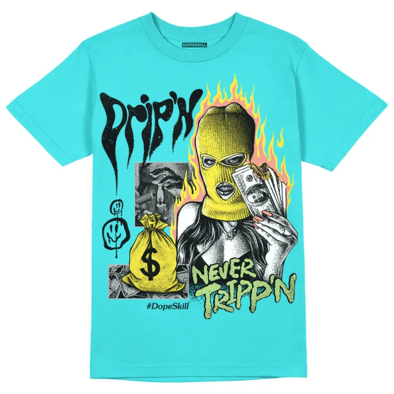 Cyan Burst 9060 DopeSkill Virtual Blue T-Shirt Drip'n Never Tripp'n Graphic sold by DopeSkill