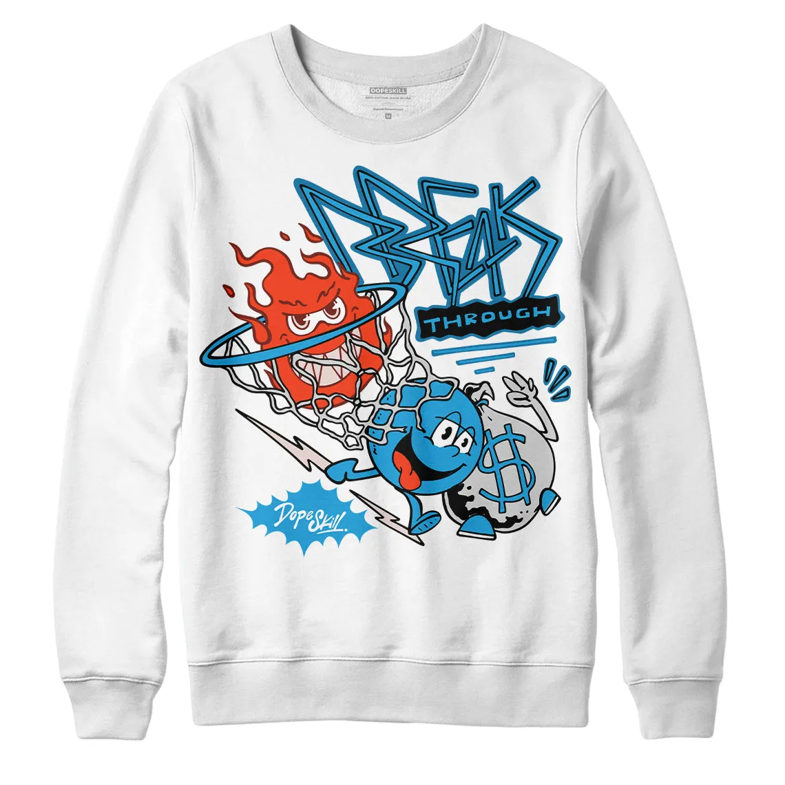 Military Blue 4s DopeSkill Sweatshirt Break Through Graphic sold by DopeSkill