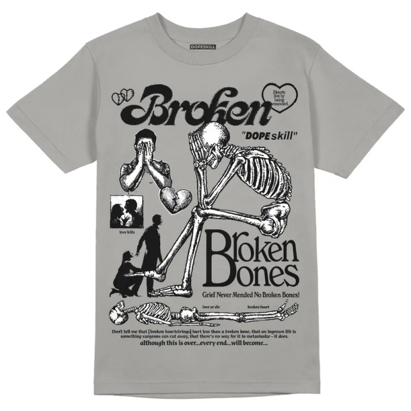 Wet Cement 4s DopeSkill Grey T-shirt Broken Bones Graphic sold by DopeSkill