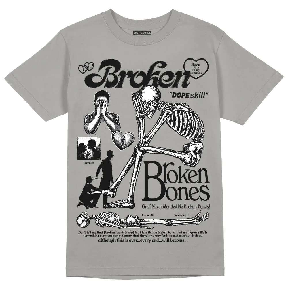 Wet Cement 4s DopeSkill Grey T-shirt Broken Bones Graphic sold by DopeSkill