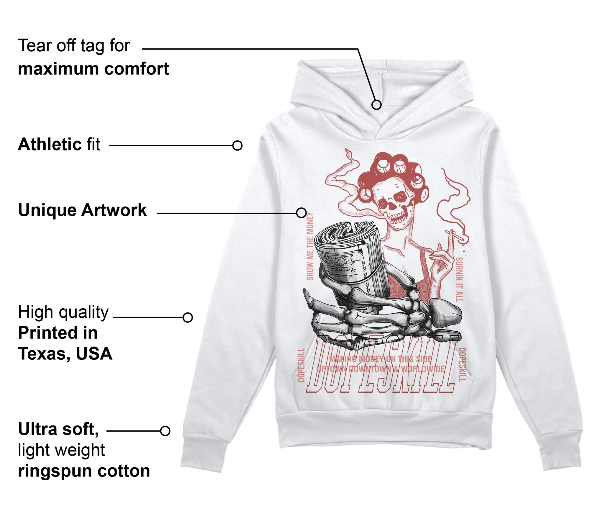 Dune Red 13s DopeSkill Hoodie Sweatshirt Show Me The Money Graphic sold by DopeSkill product image thumbnail 3