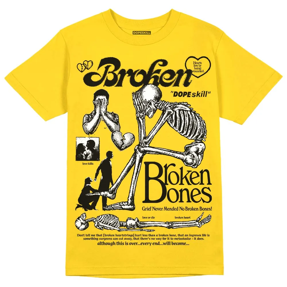 Vivid Sulfur 4s DopeSkill Yellow T-shirt Broken Bones Graphic sold by DopeSkill