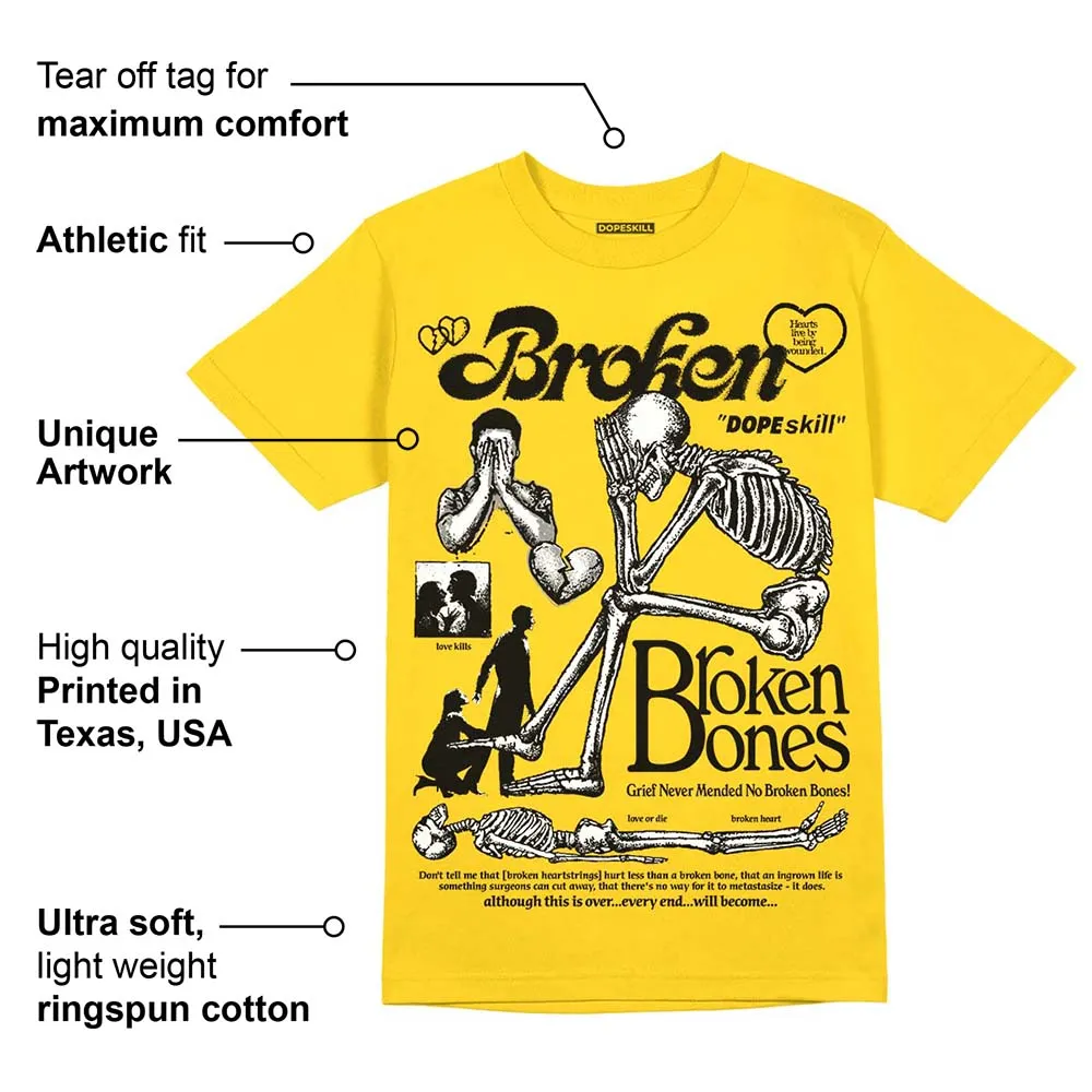 Vivid Sulfur 4s DopeSkill Yellow T-shirt Broken Bones Graphic sold by DopeSkill product image thumbnail 2