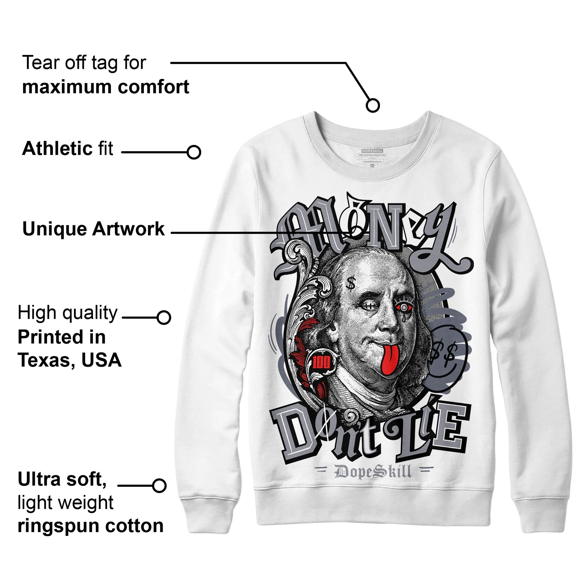 Stealth 14s DopeSkill Sweatshirt Money Don't Lie Graphic sold by DopeSkill product image thumbnail 3