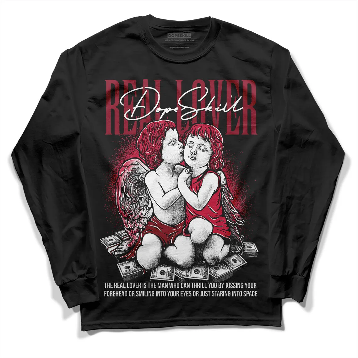 85 Metallic Burgundy 1s DopeSkill Long Sleeve T-Shirt Real Lover Graphic sold by DopeSkill product image thumbnail 2