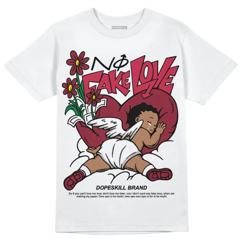 85 Metallic Burgundy 1s DopeSkill T-Shirt No Fake Love Graphic sold by DopeSkill
