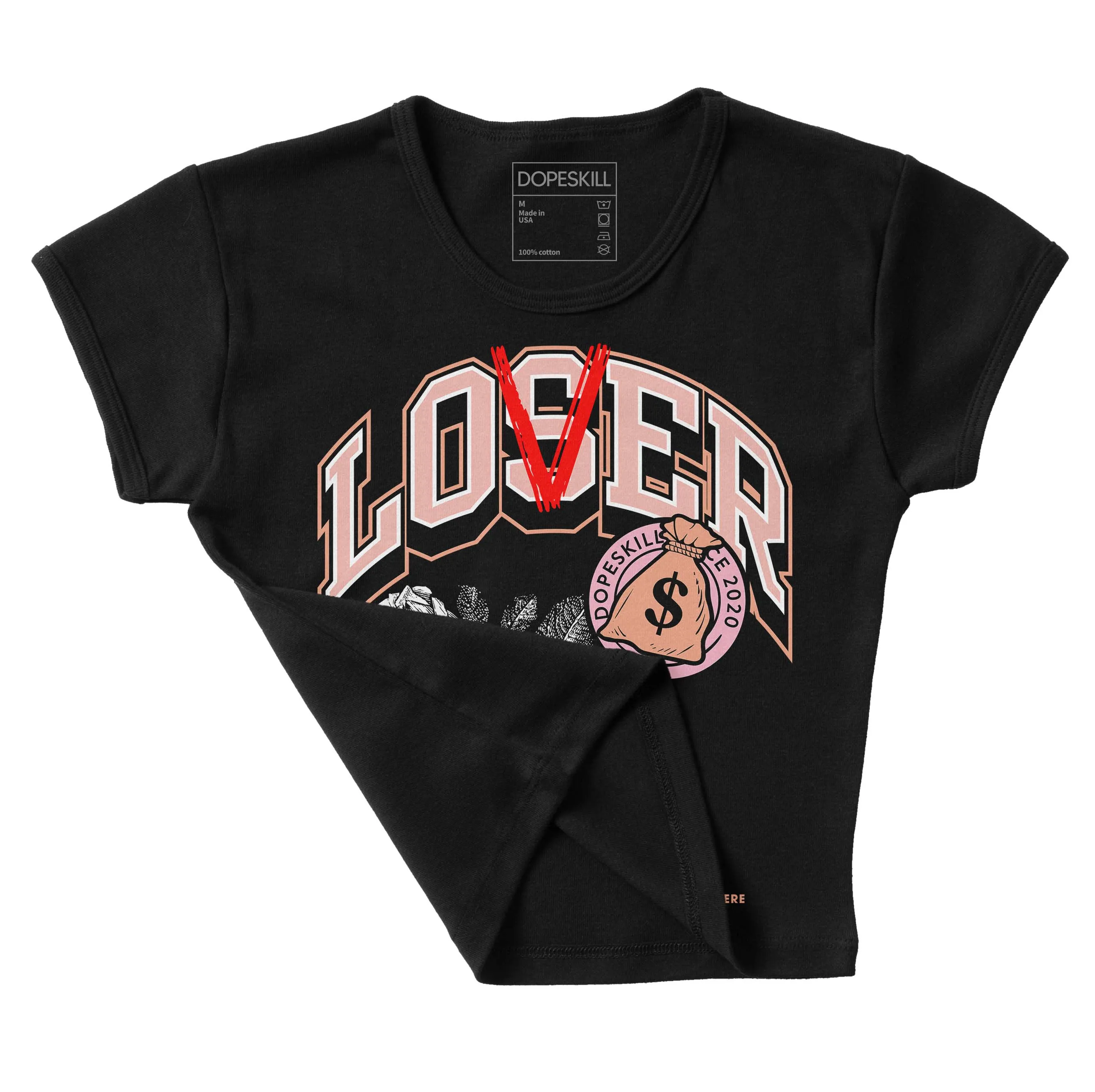 Legend Pink 11s DopeSkill Women's Crop Top Loser Lover Graphic sold by DopeSkill product image thumbnail 4