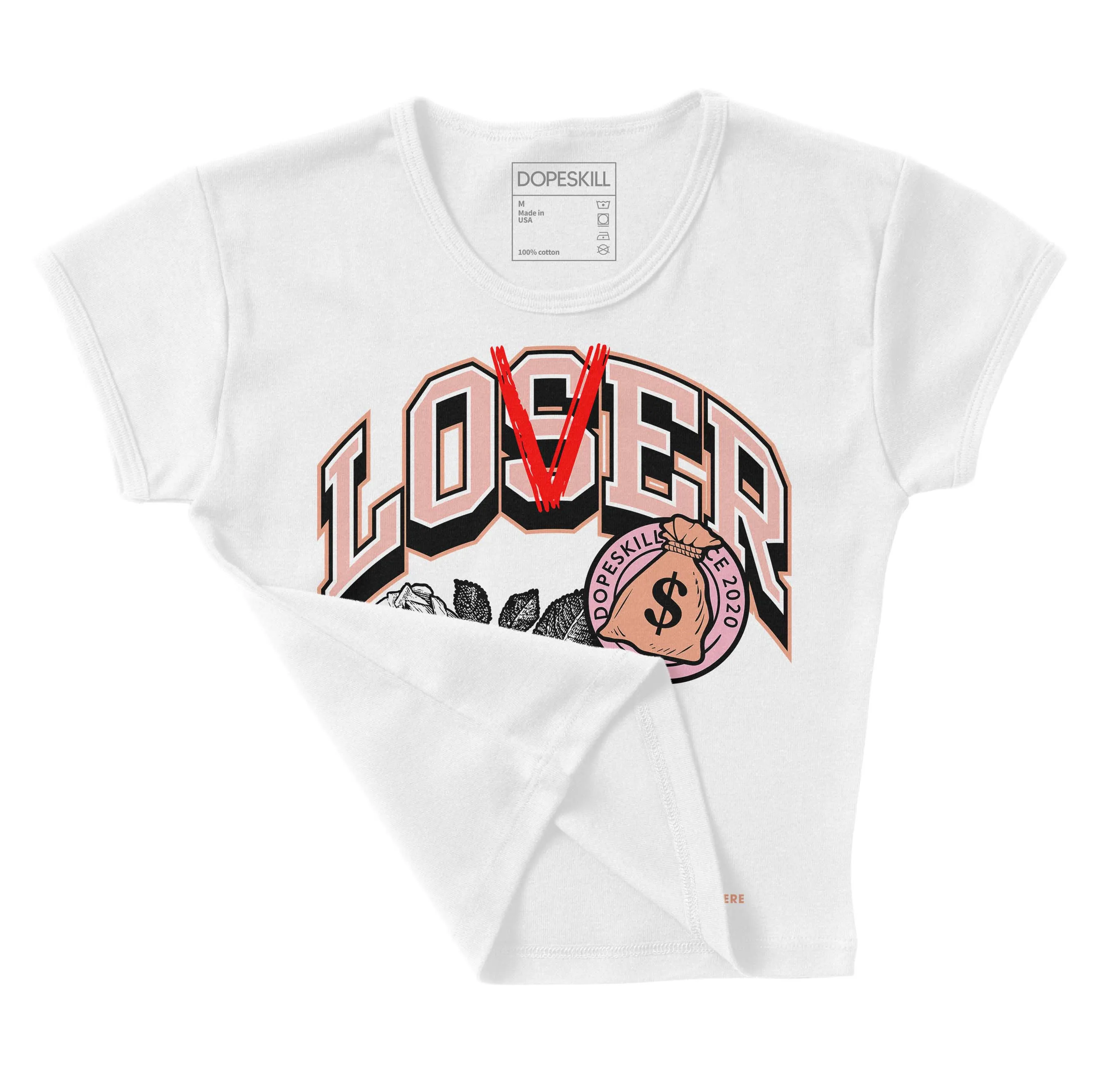 Legend Pink 11s DopeSkill Women's Crop Top Loser Lover Graphic sold by DopeSkill product image thumbnail 3