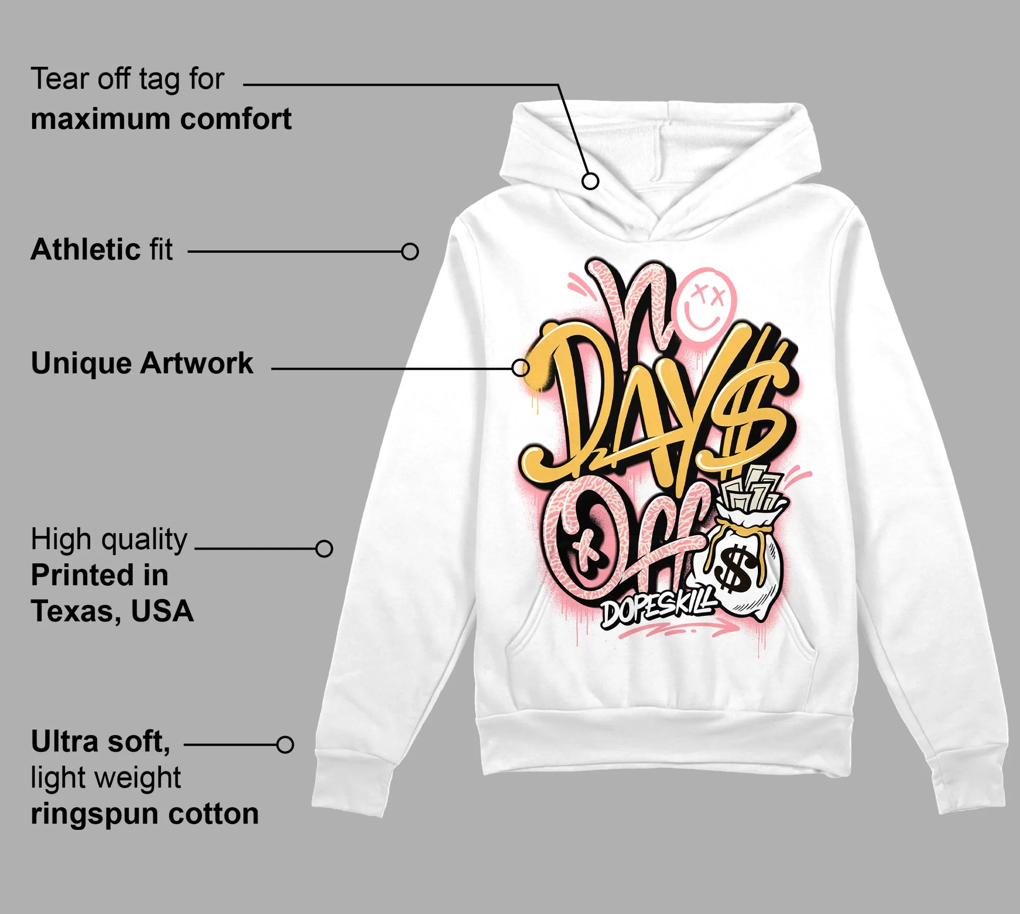 Red Stardust 3s DopeSkill Hoodie Sweatshirt No Days Off Graphic sold by DopeSkill product image thumbnail 3