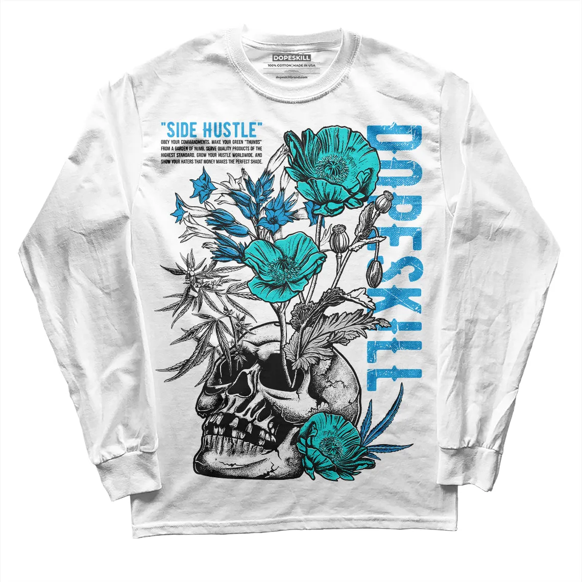 Military Blue 4s DopeSkill Long Sleeve T-Shirt Side Hustle Graphic sold by DopeSkill