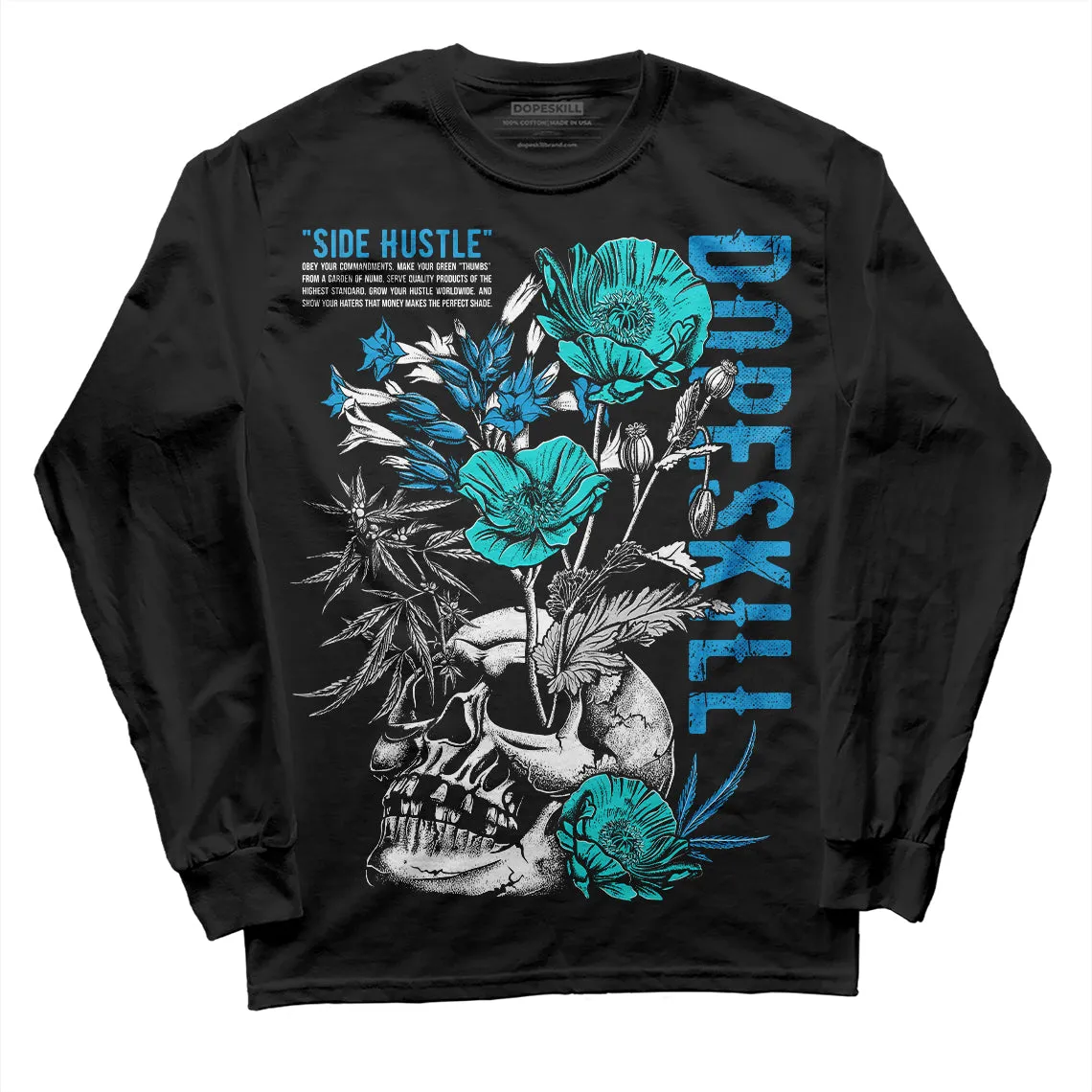 Military Blue 4s DopeSkill Long Sleeve T-Shirt Side Hustle Graphic sold by DopeSkill product image thumbnail 2