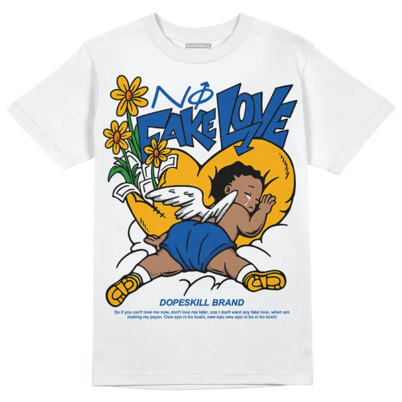 Dunk Blue Jay and University Gold DopeSkill T-Shirt No Fake Love Graphic sold by DopeSkill