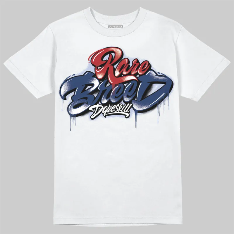 White and Midnight Navy 6s DopeSkill T-Shirt Rare Breed Type Graphic sold by DopeSkill