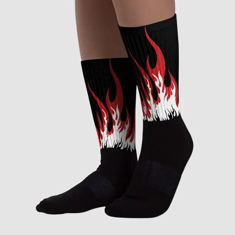 Red Taxi 12s DopeSkill Sublimated Socks FIRE Graphic sold by DopeSkill product image thumbnail 2