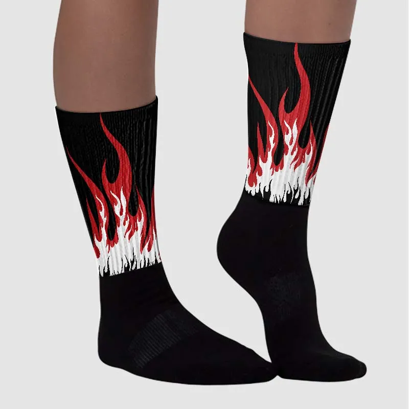 Red Taxi 12s DopeSkill Sublimated Socks FIRE Graphic sold by DopeSkill product image thumbnail 3
