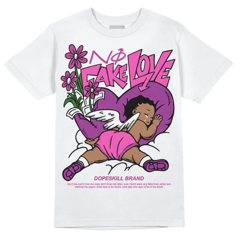 Hyper Violet 4s DopeSkill T-Shirt No Fake Love Graphic sold by DopeSkill