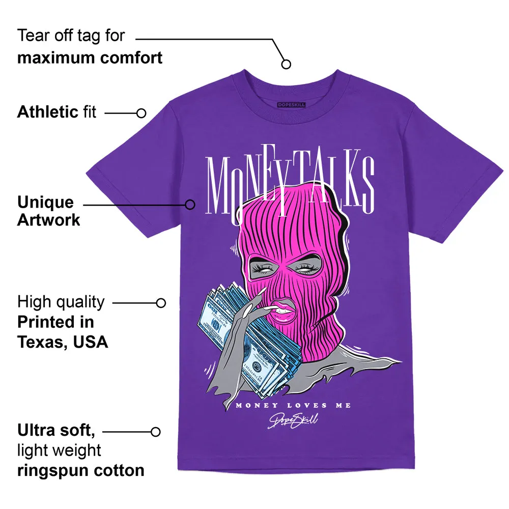 Dunk Purple Championship Court White DopeSkill Purple T-shirt Money Talks Graphic sold by DopeSkill product image thumbnail 2