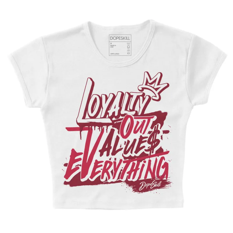 85 Metallic Burgundy 1s DopeSkill Women's Crop Top LOVE Graphic sold by DopeSkill