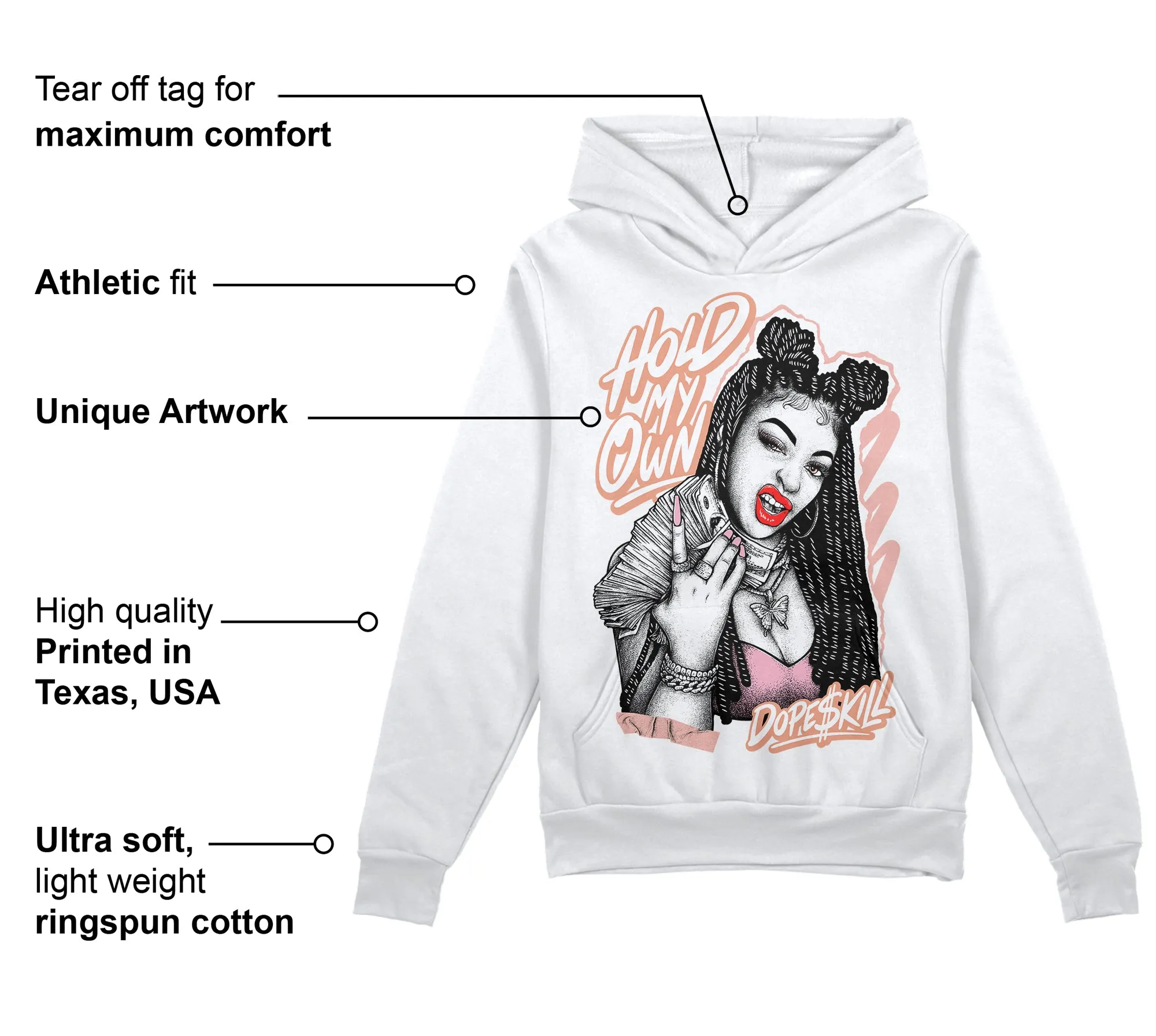 Legend Pink 11s DopeSkill Hoodie Sweatshirt New H.M.O Graphic sold by DopeSkill product image thumbnail 3