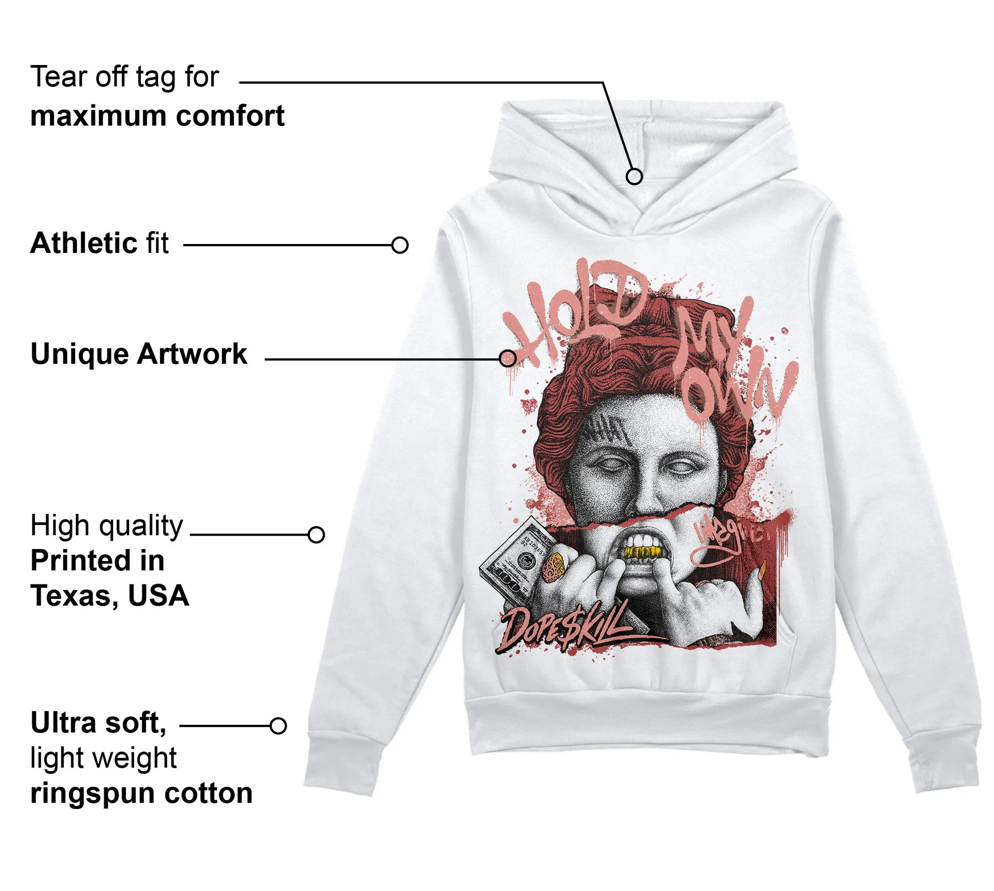 Dune Red 13s DopeSkill Hoodie Sweatshirt Hold My Own Graphic sold by DopeSkill product image thumbnail 3