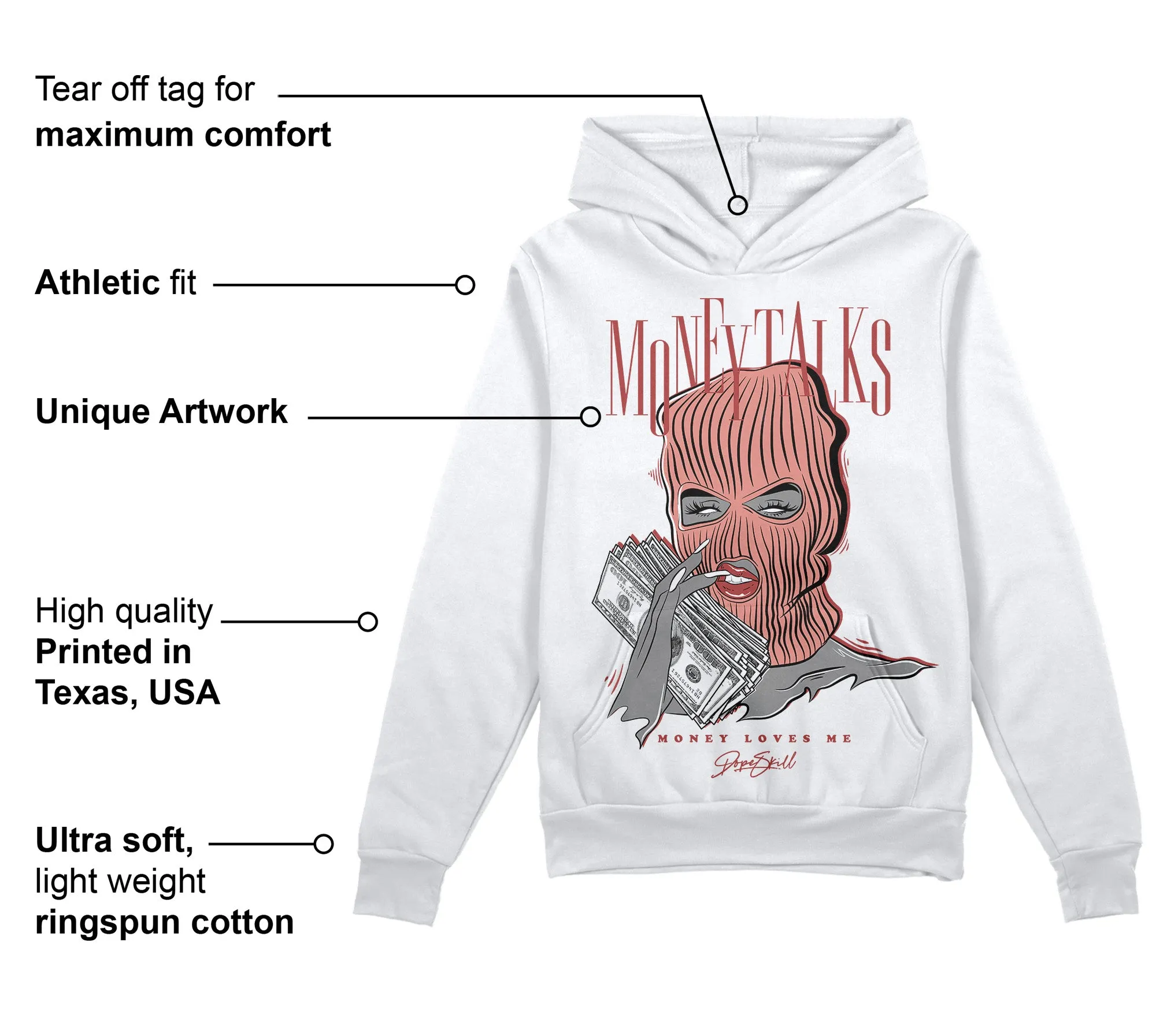 Dune Red 13s DopeSkill Hoodie Sweatshirt Money Talks Graphic sold by DopeSkill product image thumbnail 3
