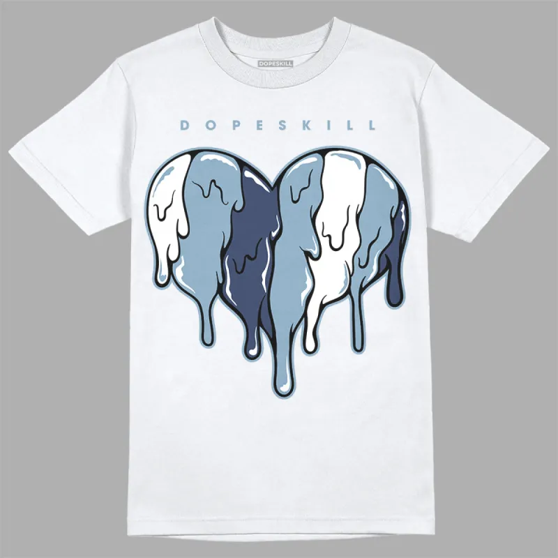 Diffused Blue Sail Grey White 1s DopeSkill T-Shirt Slime Drip Heart Graphic sold by DopeSkill