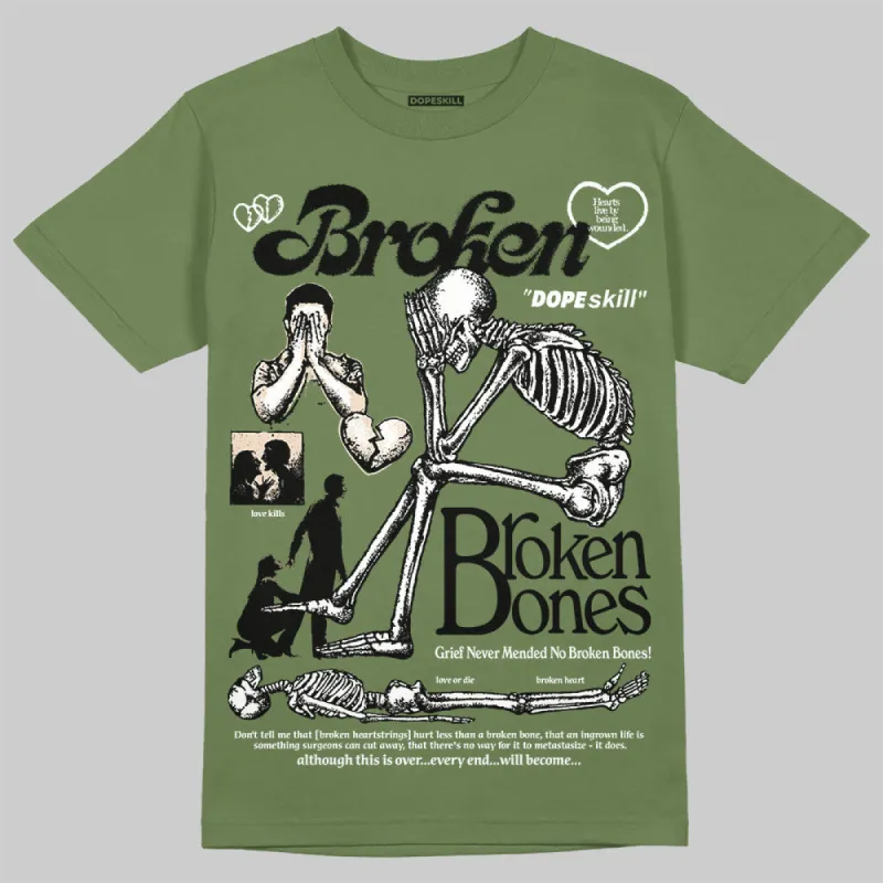 Medium Olive 1s DopeSkill Olive T-shirt Broken Bones Graphic sold by DopeSkill
