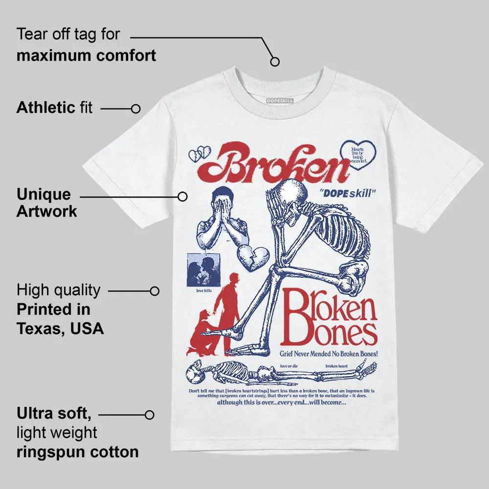 White and Midnight Navy 6s DopeSkill T-Shirt Broken Bones Graphic sold by DopeSkill product image thumbnail 3
