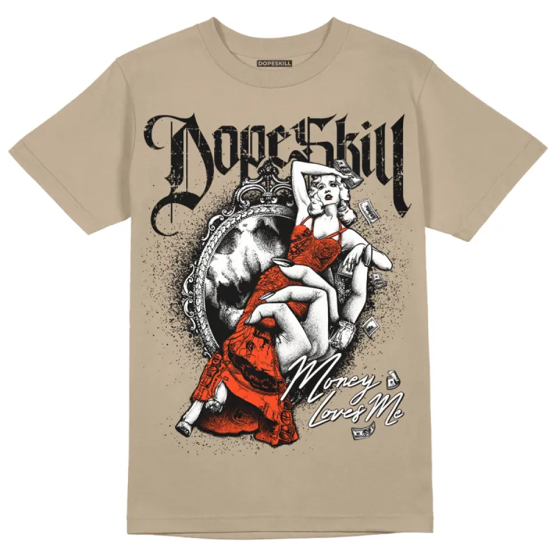 Latte 1s DopeSkill Medium Brown T-shirt Money Loves Me Graphic sold by DopeSkill