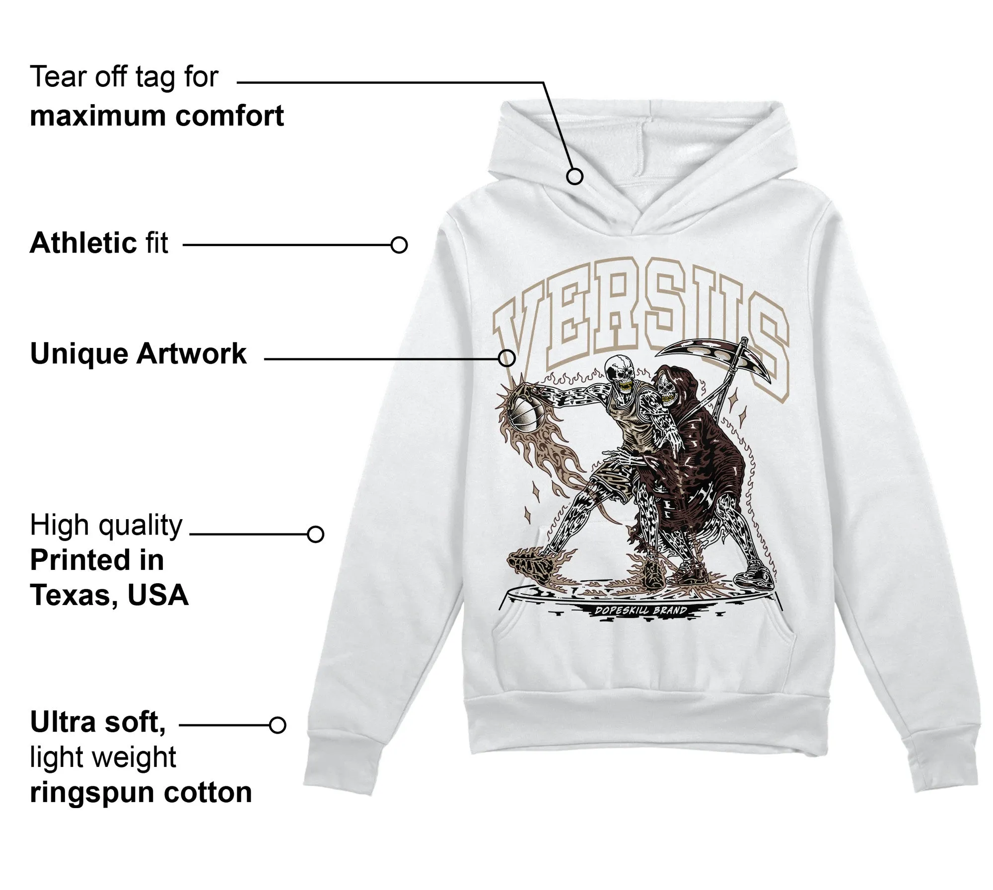 Latte 1s DopeSkill Hoodie Sweatshirt VERSUS Graphic sold by DopeSkill product image thumbnail 3