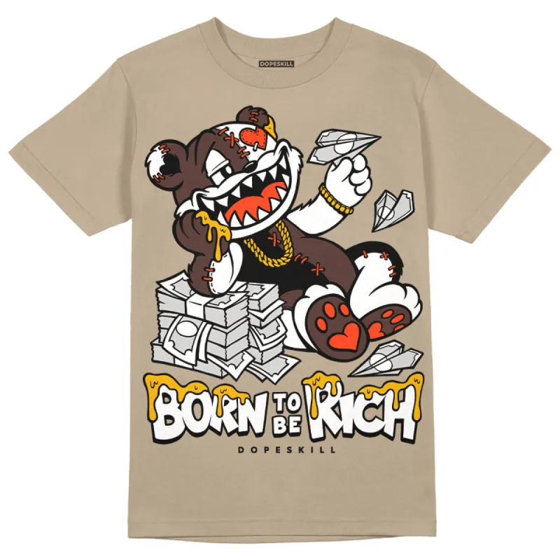 Latte 1s DopeSkill Medium Brown T-shirt Born To Be Rich Graphic sold by DopeSkill