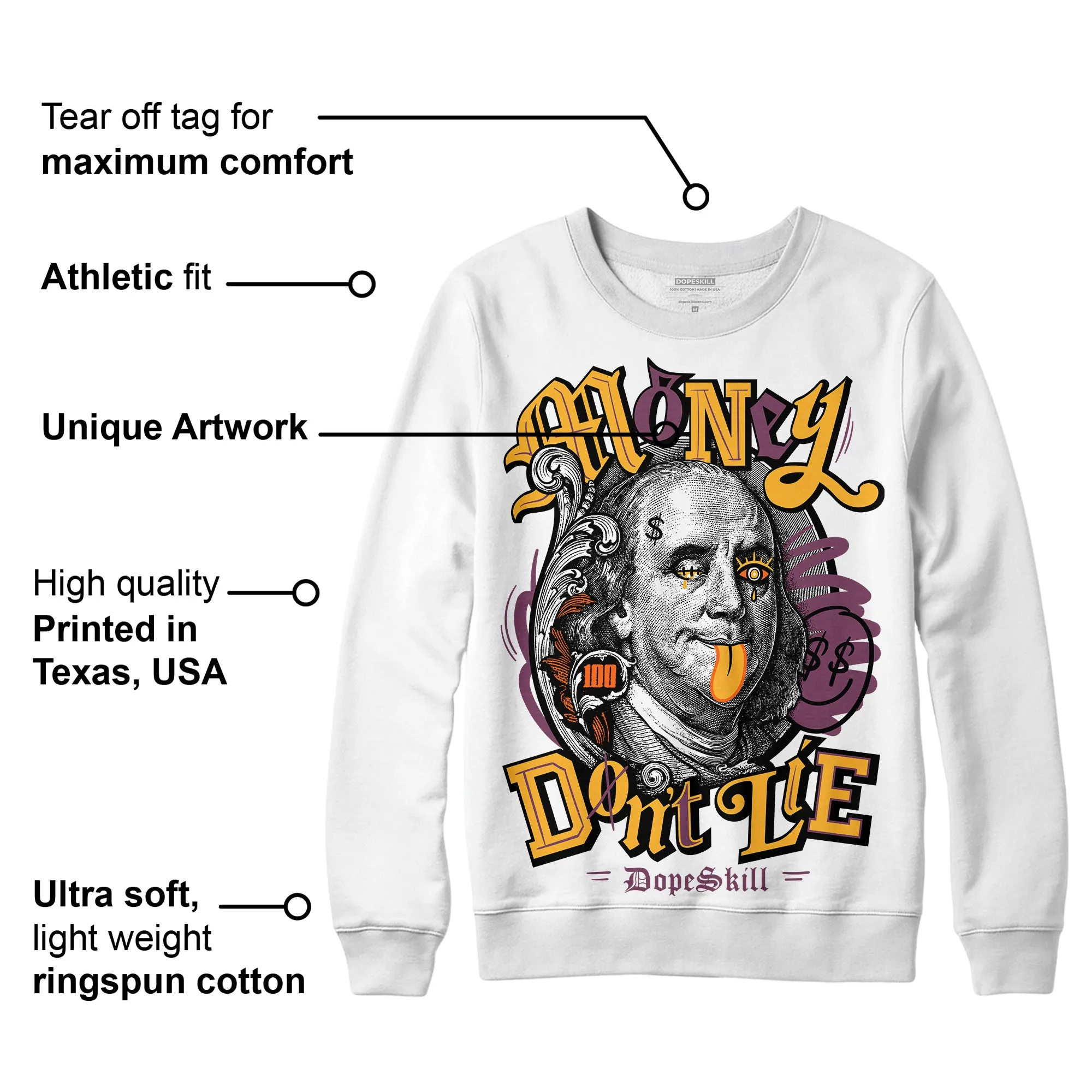 Brotherhood 1s High OG DopeSkill Sweatshirt Money Don't Lie Graphic sold by DopeSkill product image thumbnail 3