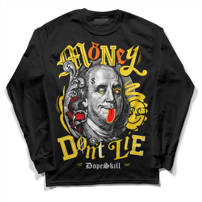 Black Tour Yellow AJ 4 Thunder DopeSkill Long Sleeve T-Shirt Money Don't Lie Graphic sold by DopeSkill