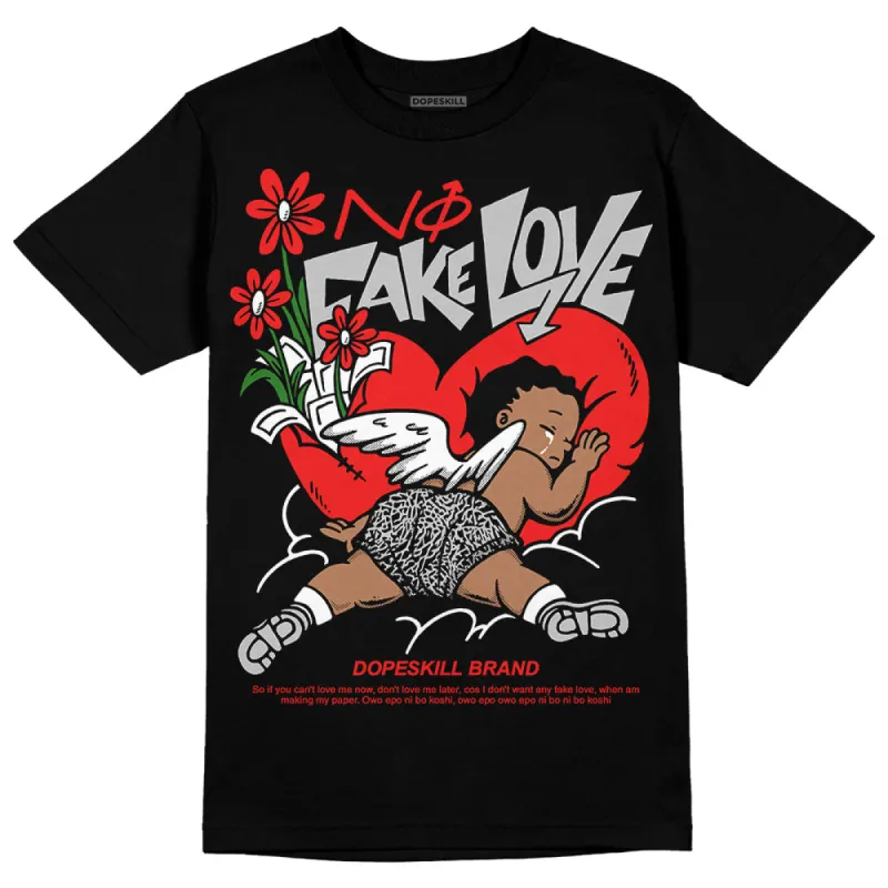 AJ Spizike Bred DopeSkill T-Shirt No Fake Love Graphic sold by DopeSkill