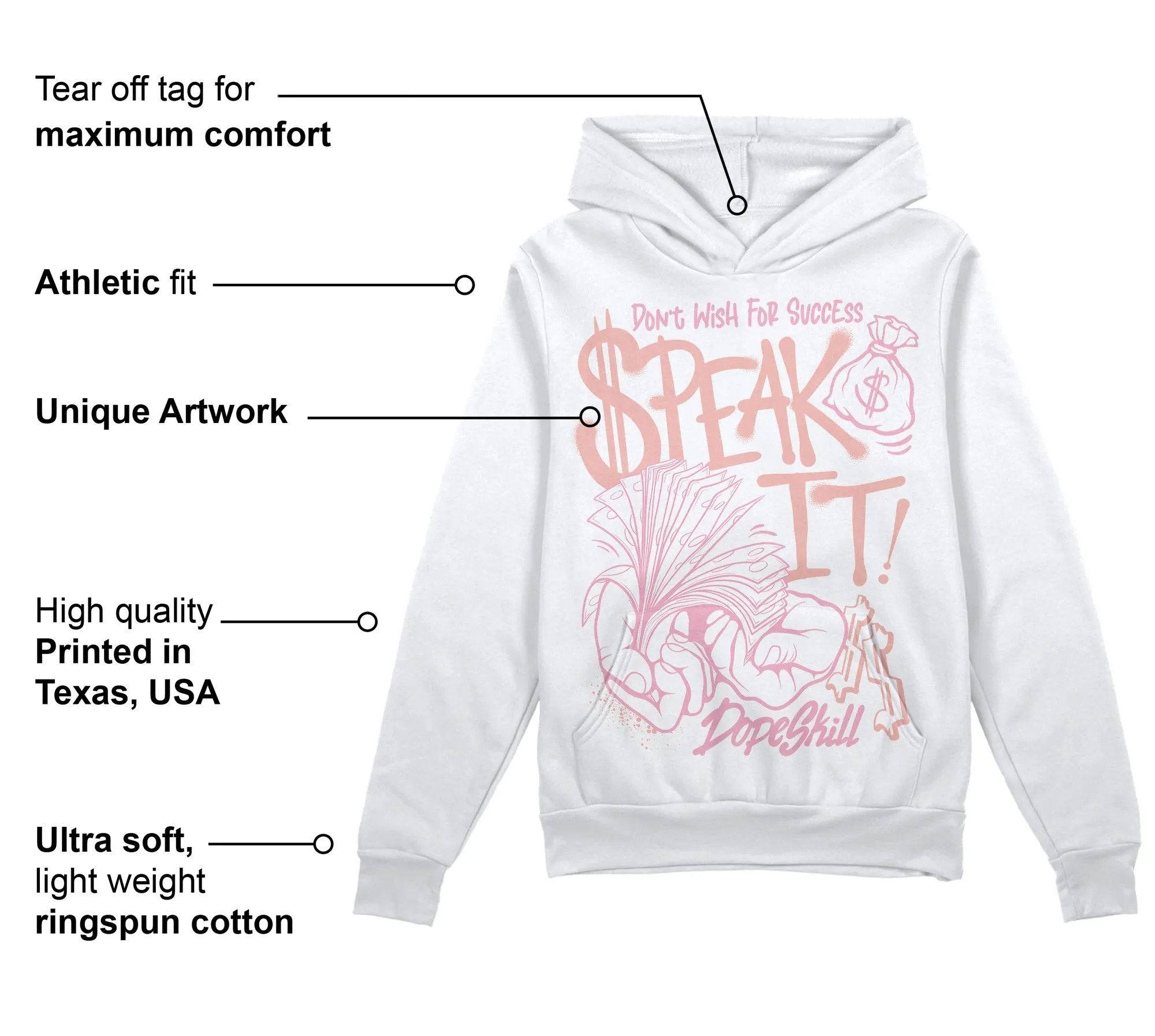 Legend Pink 11s DopeSkill Hoodie Sweatshirt Speak It Graphic sold by DopeSkill product image thumbnail 3