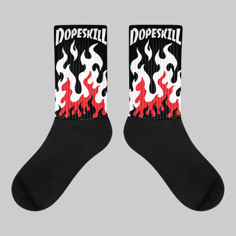 White Thunder 4s DopeSkill Sublimated Socks FIRE Graphic sold by DopeSkill