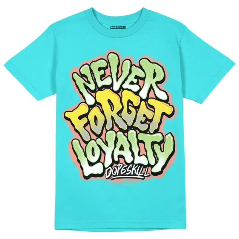 Cyan Burst 9060 DopeSkill Virtual Blue T-Shirt Never Forget Loyalty Graphic sold by DopeSkill