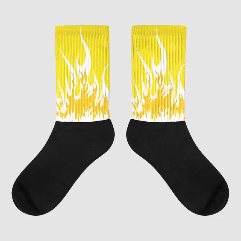 Vivid Sulfur 4s DopeSkill Sublimated Socks FIRE Graphic sold by DopeSkill