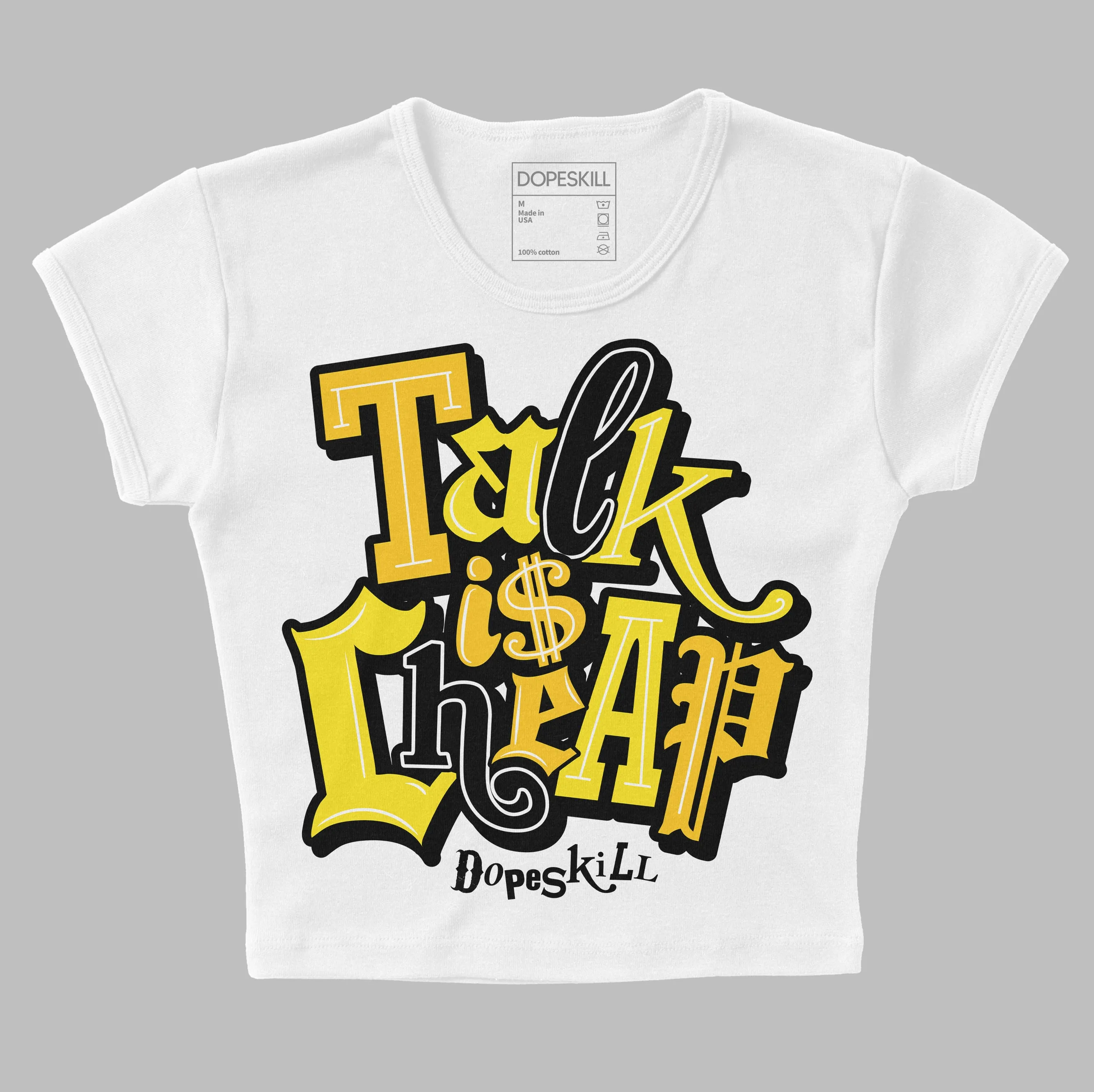 Vivid Sulfur 4s DopeSkill Women's Crop Top Talk Is Chip Graphic sold by DopeSkill