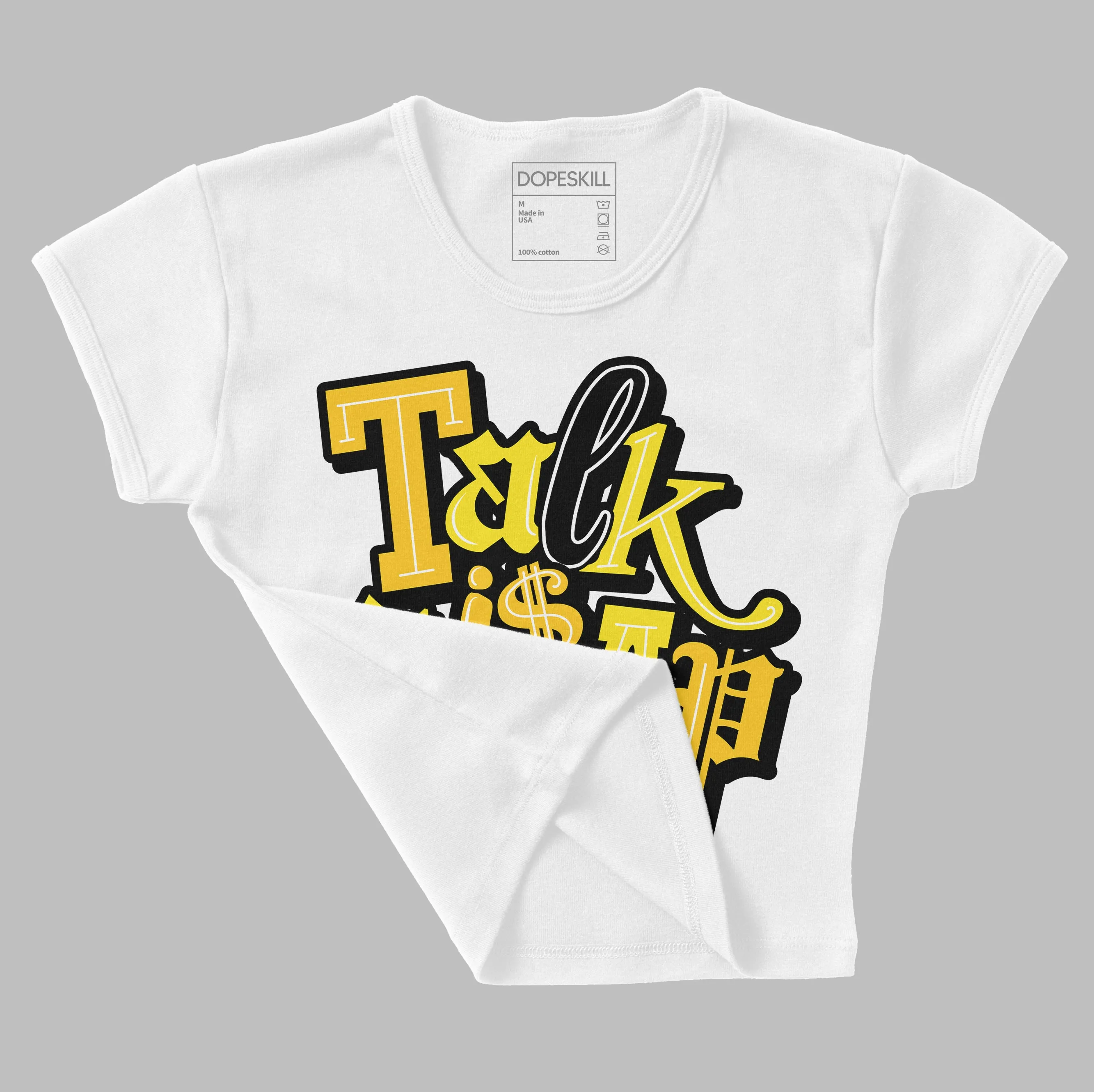 Vivid Sulfur 4s DopeSkill Women's Crop Top Talk Is Chip Graphic sold by DopeSkill product image thumbnail 3
