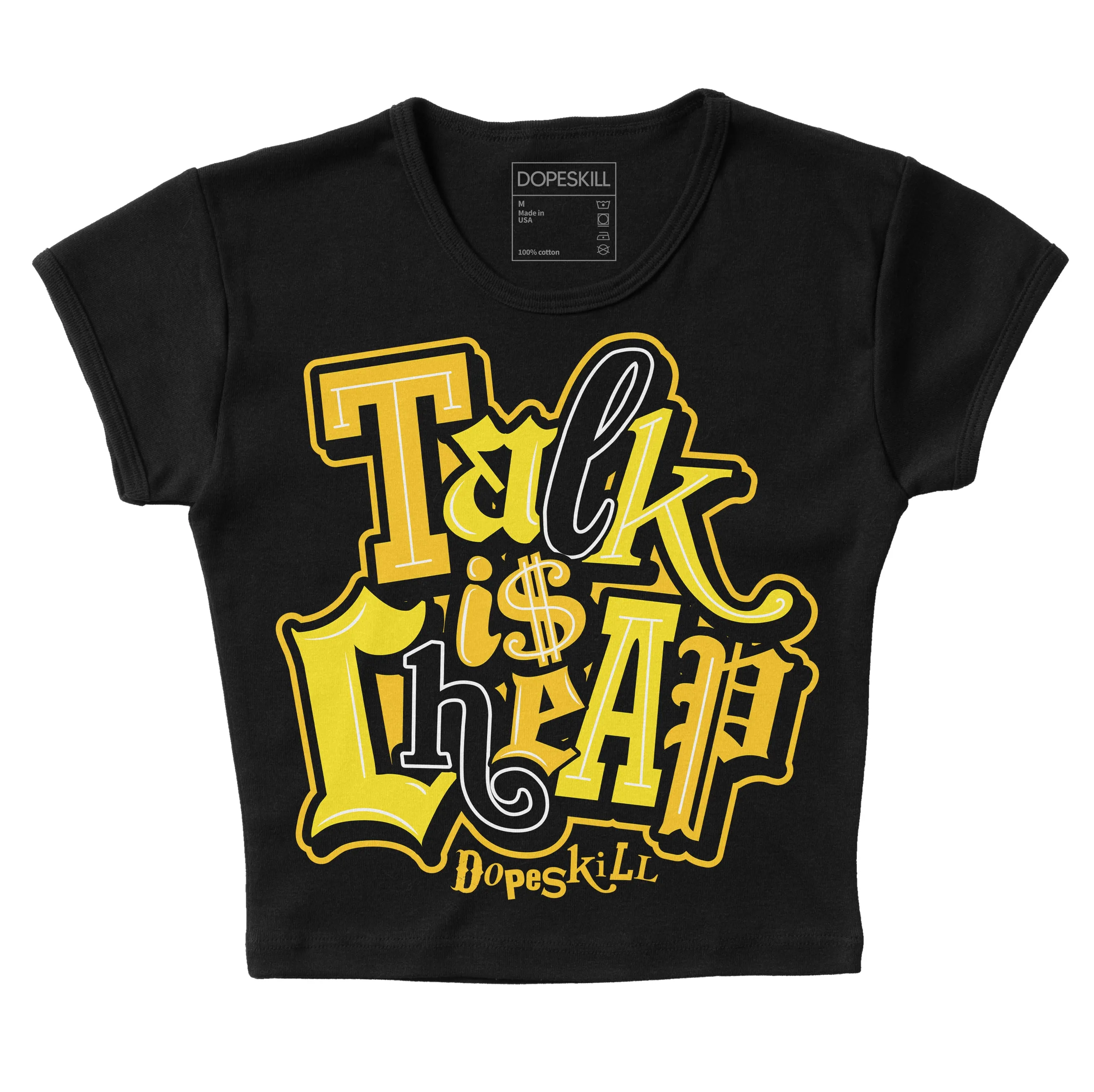 Vivid Sulfur 4s DopeSkill Women's Crop Top Talk Is Chip Graphic sold by DopeSkill product image thumbnail 2