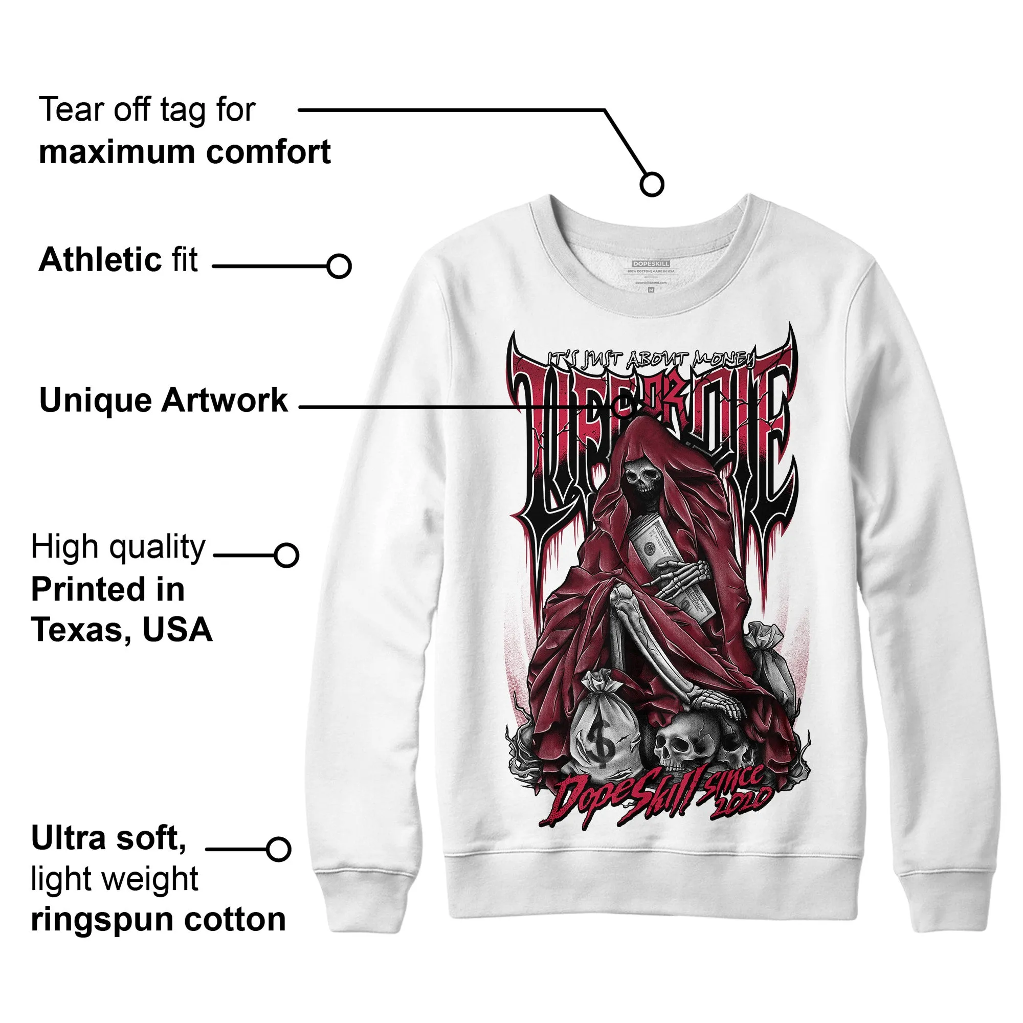 85 Metallic Burgundy 1s DopeSkill Sweatshirt Life or Die Graphic sold by DopeSkill product image thumbnail 3