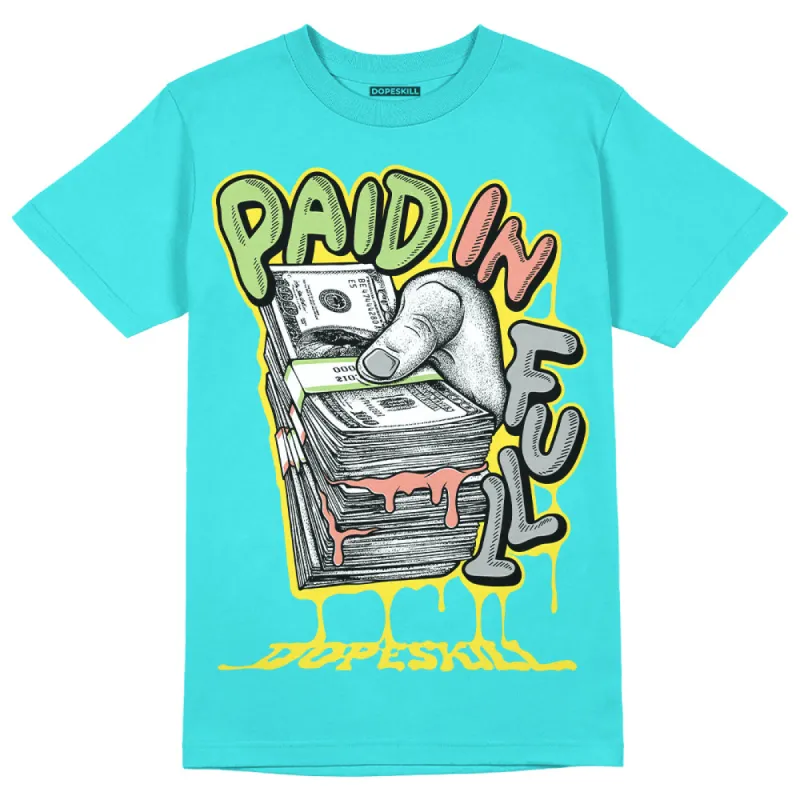 Cyan Burst 9060 DopeSkill Virtual Blue T-Shirt Paid In Full Graphic sold by DopeSkill