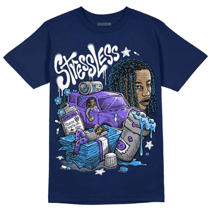 Midnight Navy 3s DopeSkill Navy T-shirt Stressless Graphic sold by DopeSkill